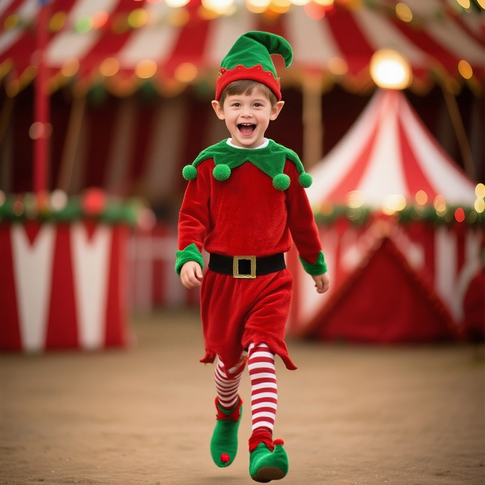 Elf Costume Christmas - 5Pcs Christmas Sets For Children New