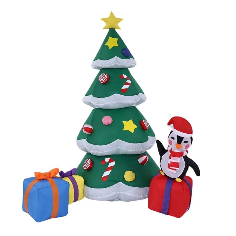 Christmas Lights Outdoor - -November Inflatable Christmas Tree 5.9Ft Lighted