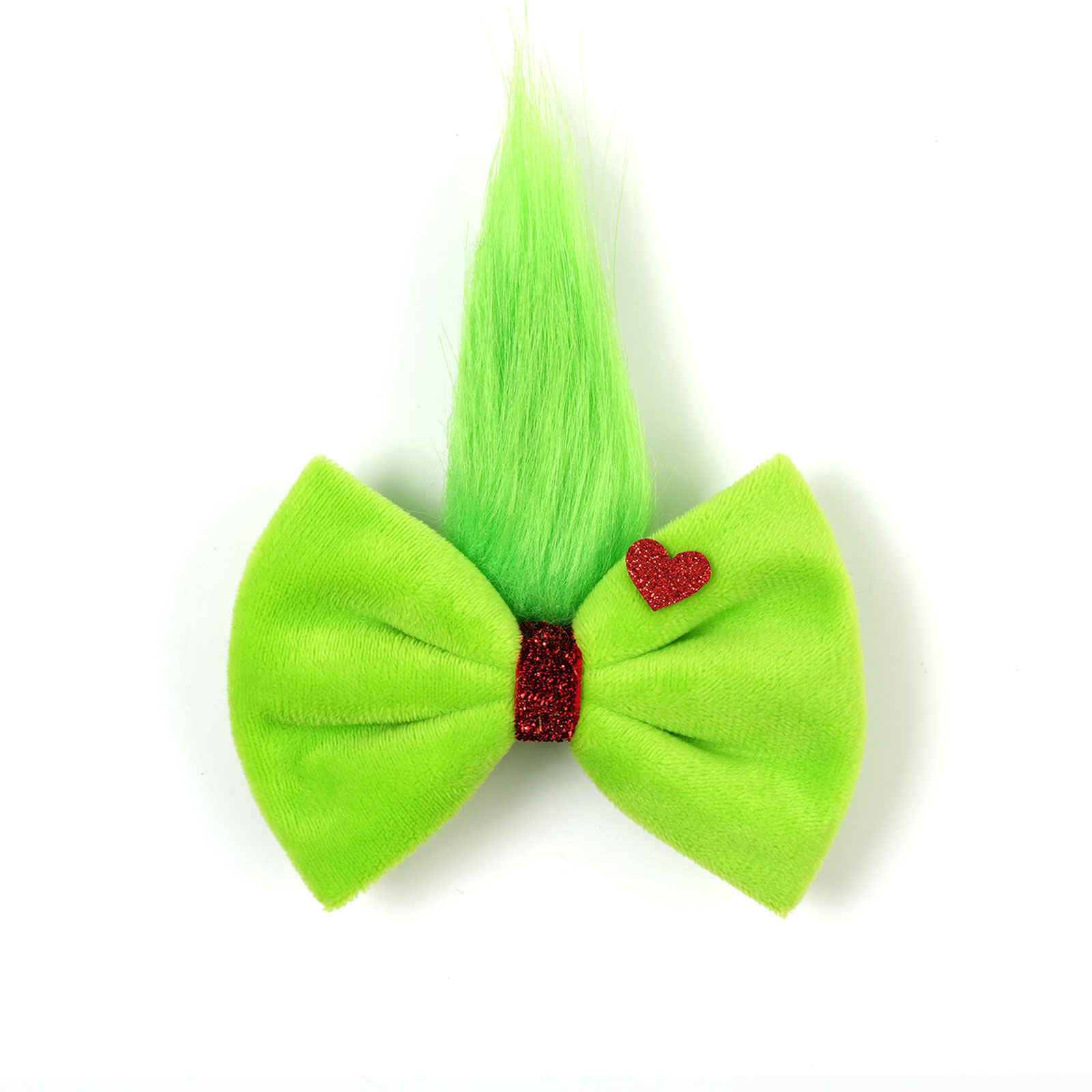 Girls Green Fur Ball  Grinch B - Ribbon Bow Gift 리뷰 및 가격