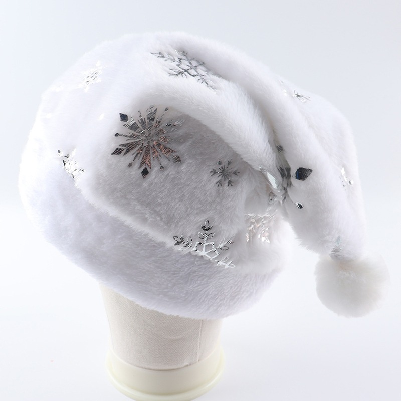White Plush Christmas Hat Gold - Santa Hat Plush 리뷰 및 가격