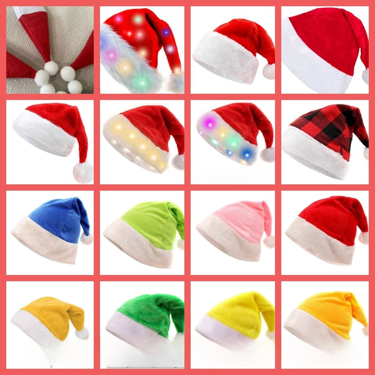 50pcs Christmas Plush Velvet H - Santa Hat Plush 리뷰 및 가격