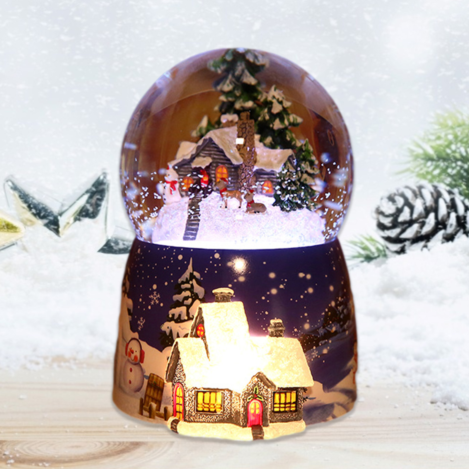 1 Pcs Resin Music Box Crystal  - Snow Globe Musical 리뷰 및 가격