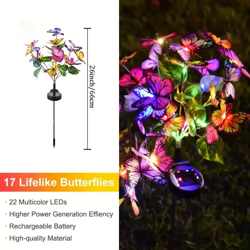 Solar LED Butterfly Garden Lig - Christmas Lights Outdoor 리뷰 및 가격