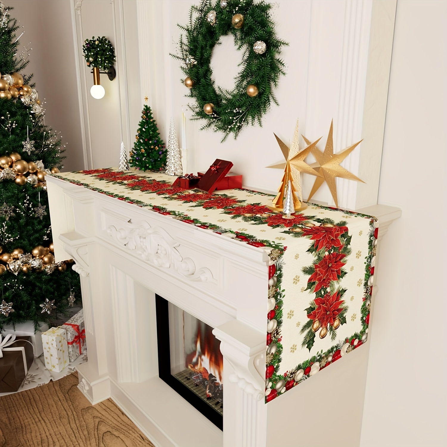 1pc Multi-Size Winter Floral T - Christmas Table Runner 리뷰 및 가격