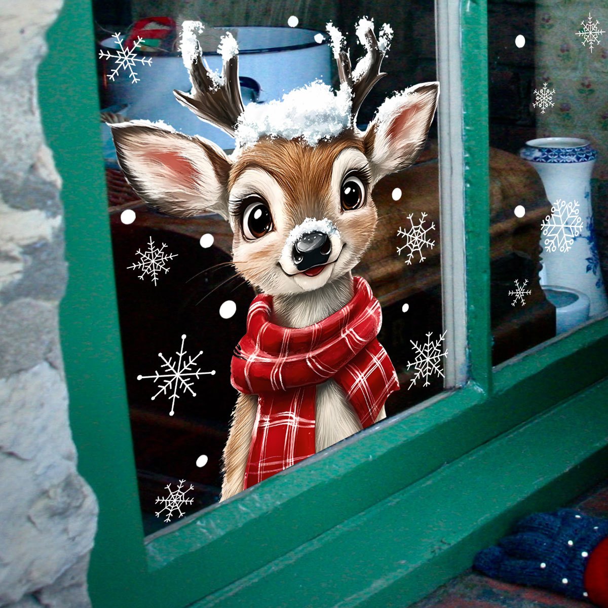 1pc Christmas Scarf Snowflake  - Snowflake Window Decal 리뷰 및 가격