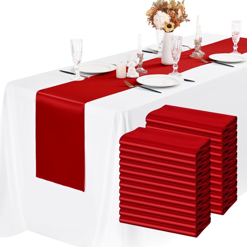 New 10-1PC Shiny Satin Banquet - Christmas Table Runner 리뷰 및 가격