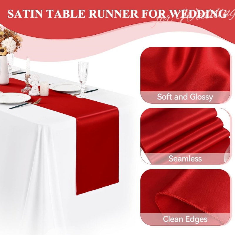 New 10-1PC Shiny Satin Banquet - Christmas Table Runner 리뷰 및 가격