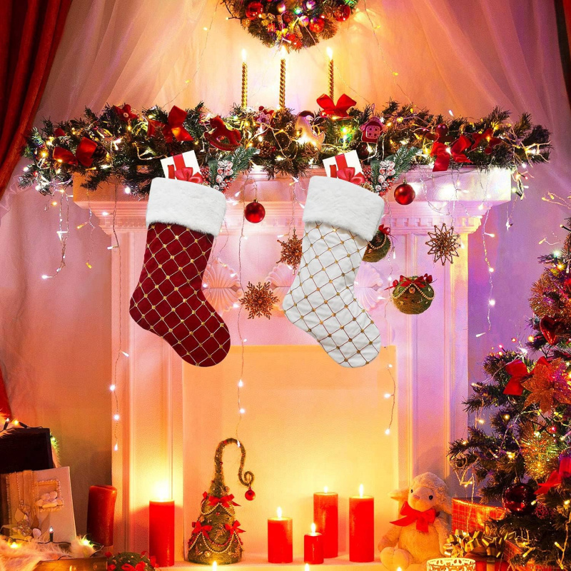 Christmas Stocking Soft Faux F - Christmas Stocking Hanging 리뷰 및 가격