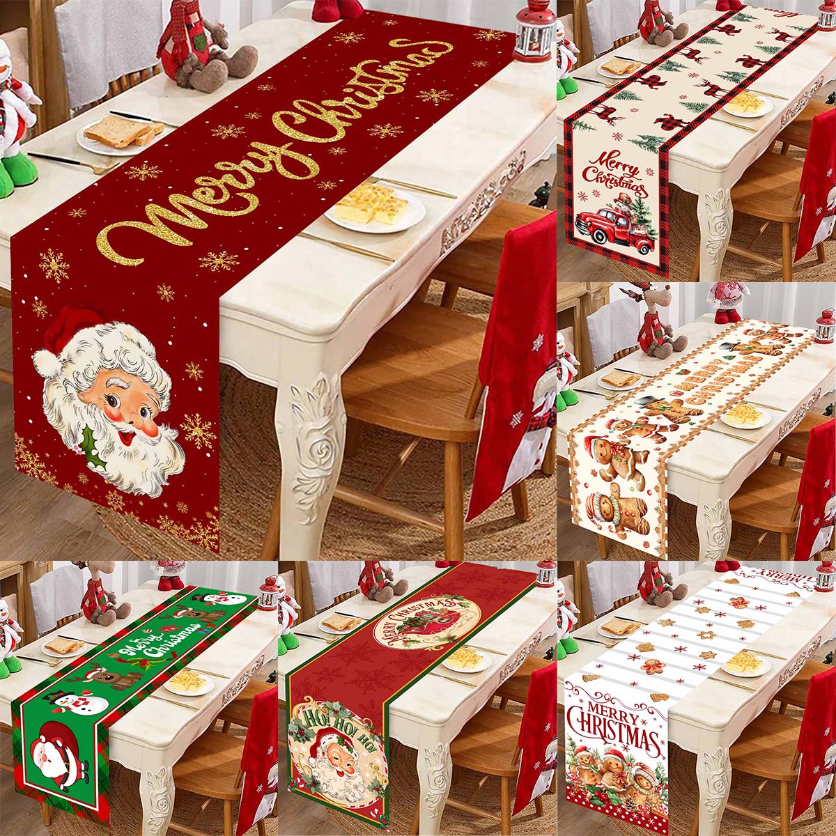 Christmas Santa Clause Polyest - Christmas Table Runner 리뷰 및 가격