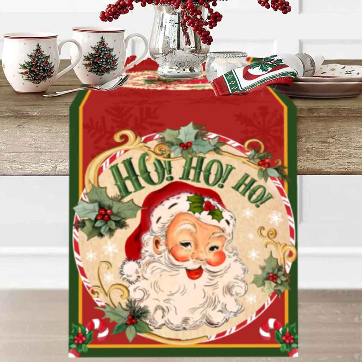 Christmas Santa Clause Polyest - Christmas Table Runner 리뷰 및 가격