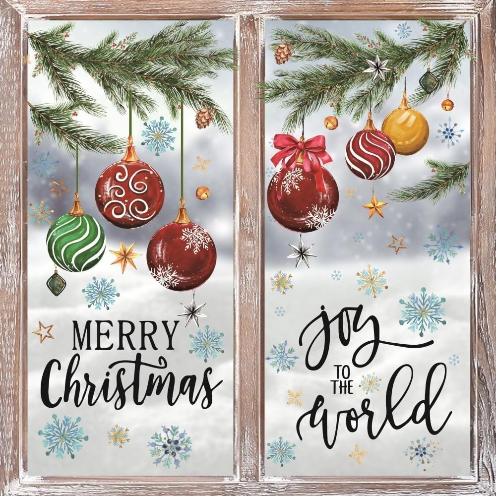 221 PCS Christmas Window Cling - Snowflake Window Decal 리뷰 및 가격