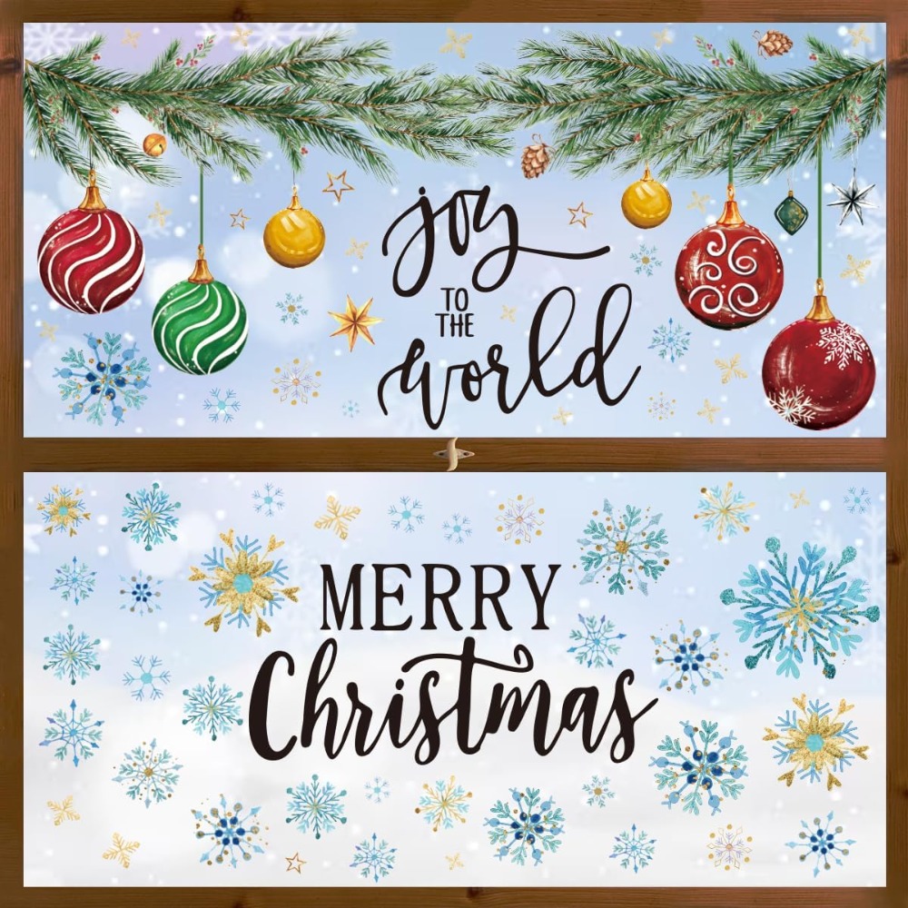 221 PCS Christmas Window Cling - Snowflake Window Decal 리뷰 및 가격