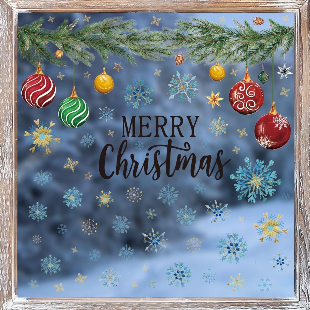 221 PCS Christmas Window Cling - Snowflake Window Decal 리뷰 및 가격