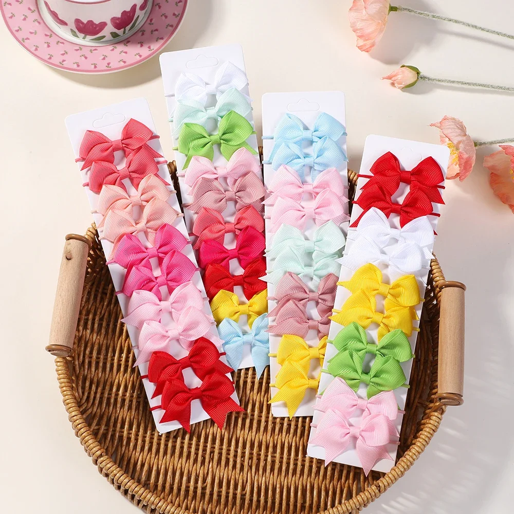 10Pcs Bows Elastic Hair rubber - Ribbon Bow Gift 리뷰 및 가격