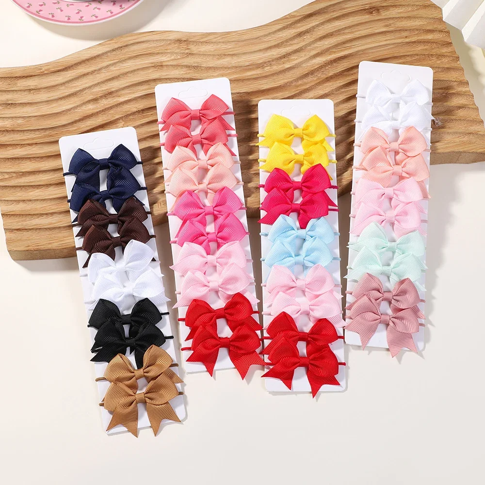 10Pcs Bows Elastic Hair rubber - Ribbon Bow Gift 리뷰 및 가격