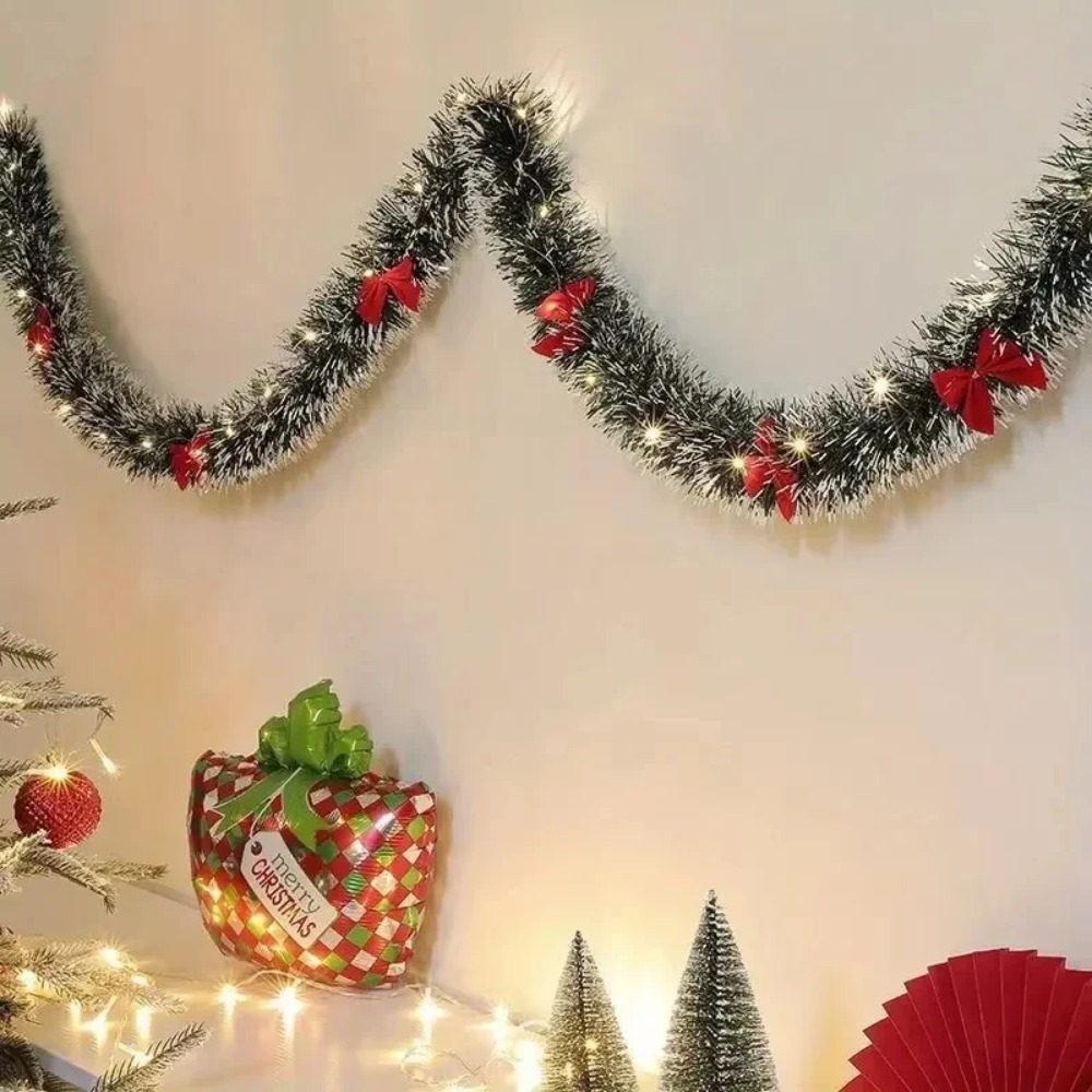 Christmas Tinsel Garland Artif - Led Fairy String Lights 리뷰 및 가격