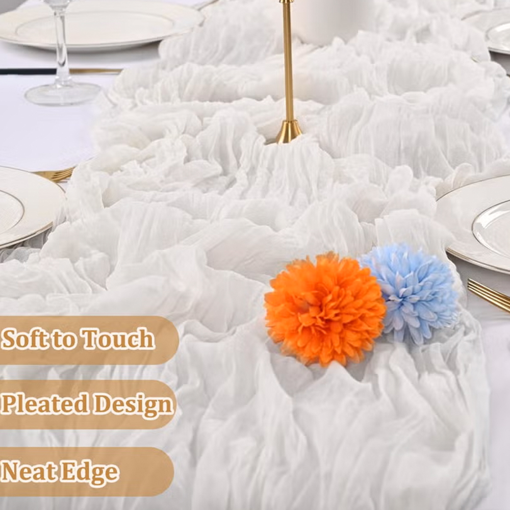 90x400CM Cheesecloth Table Run - Christmas Table Runner 리뷰 및 가격