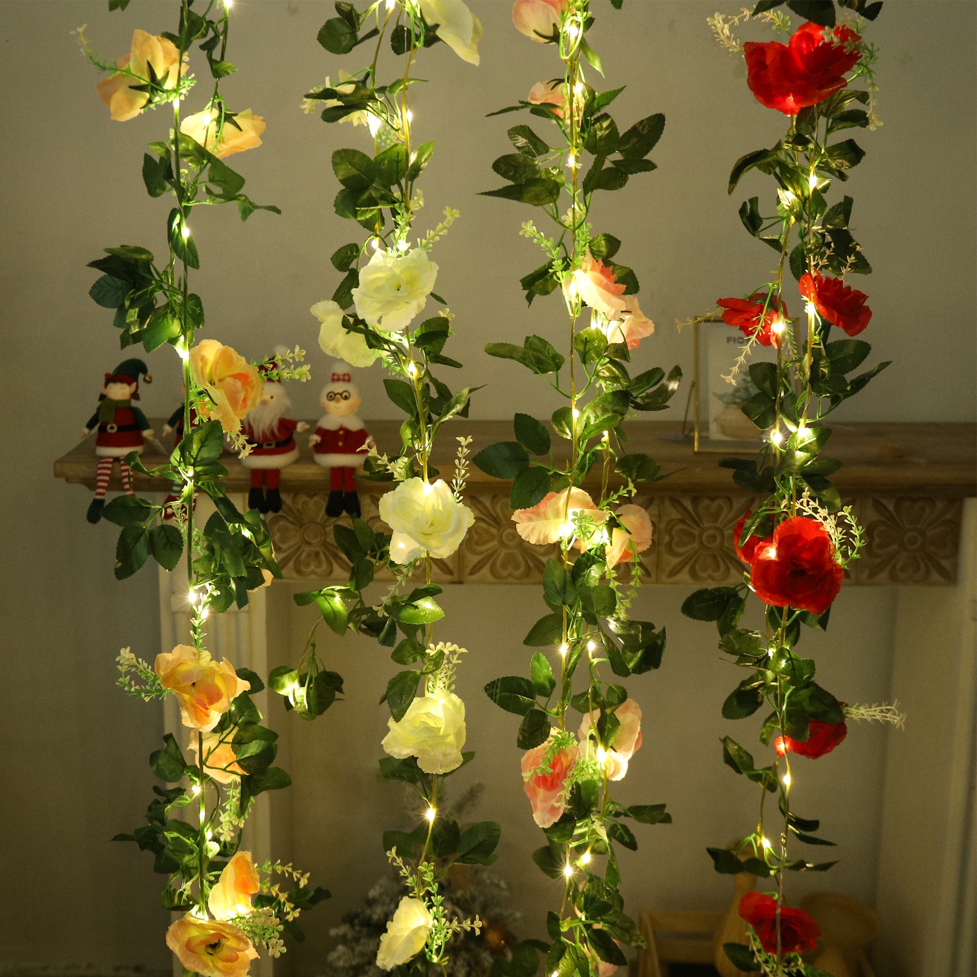 Rose LED Vine Light String Art - Christmas Wreath Fake 리뷰 및 가격