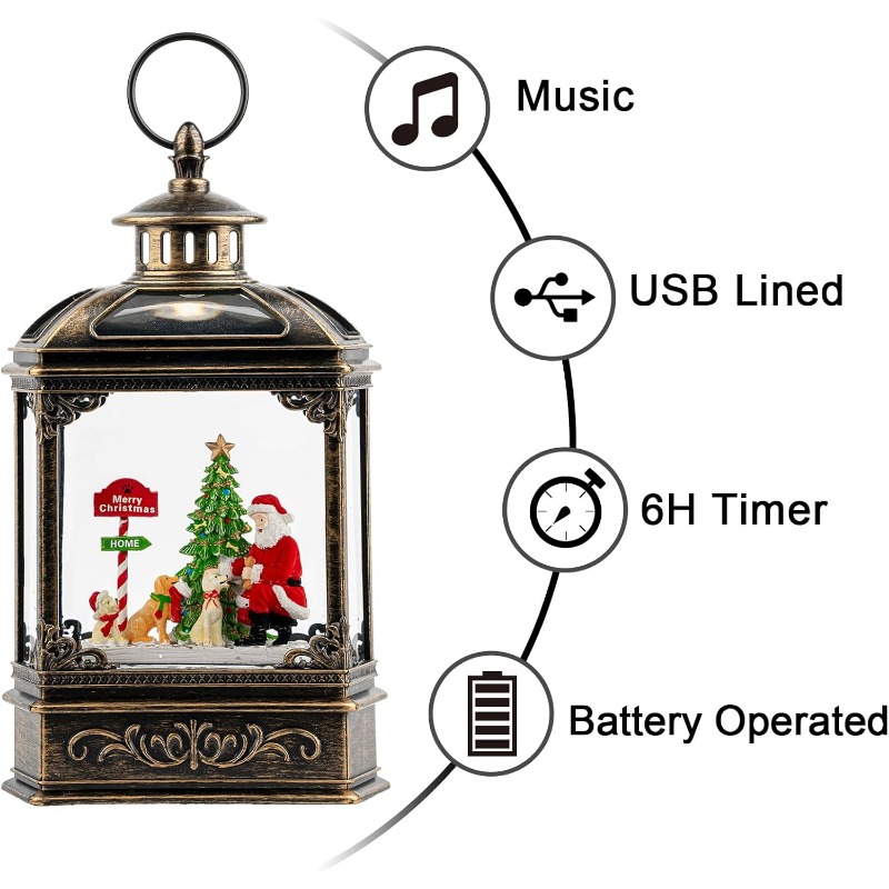 Christmas Snow Globe Lantern w - Snow Globe Musical 리뷰 및 가격