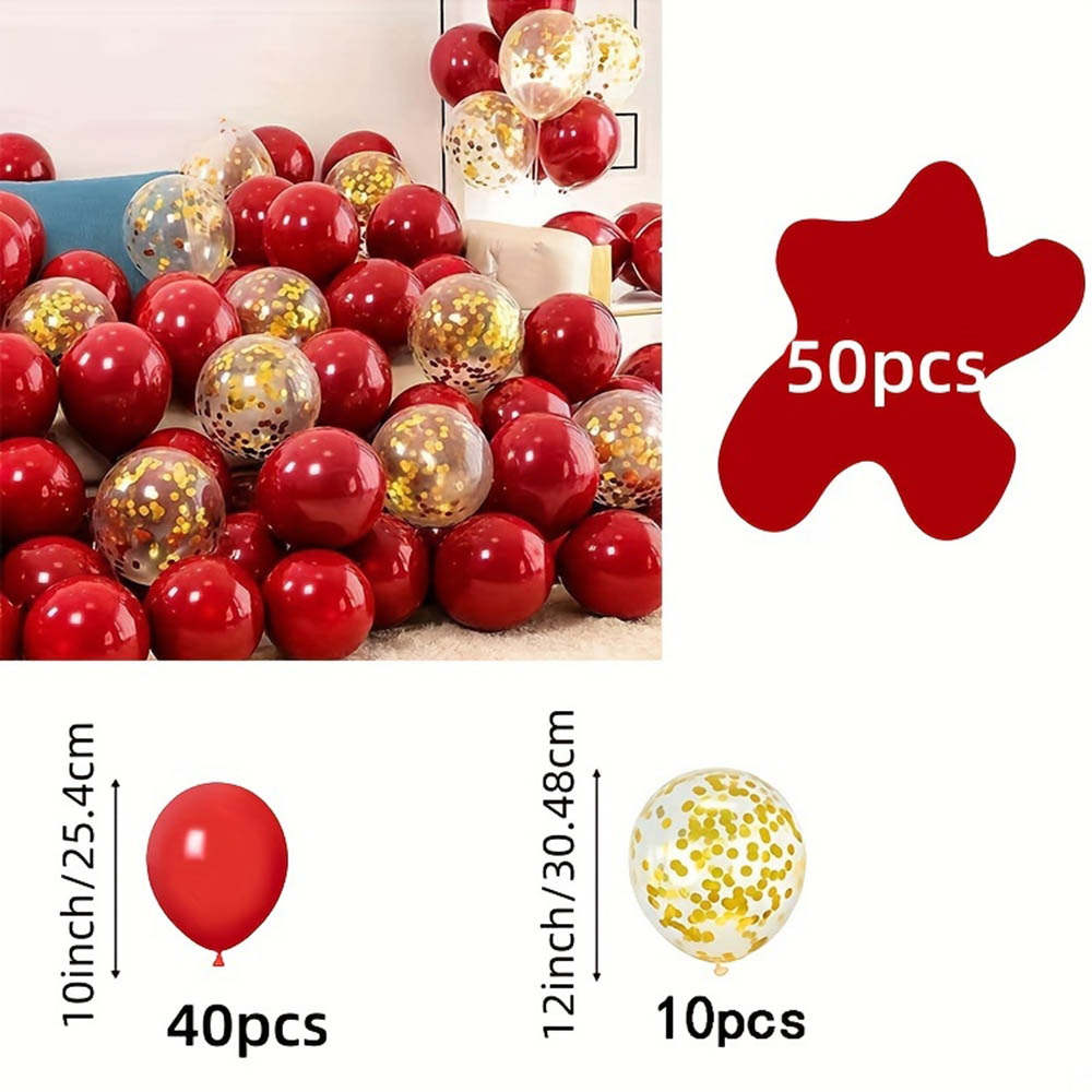 50pcs/pack Red Gold Balloon Ar - Tinsel Garland Decoration 리뷰 및 가격