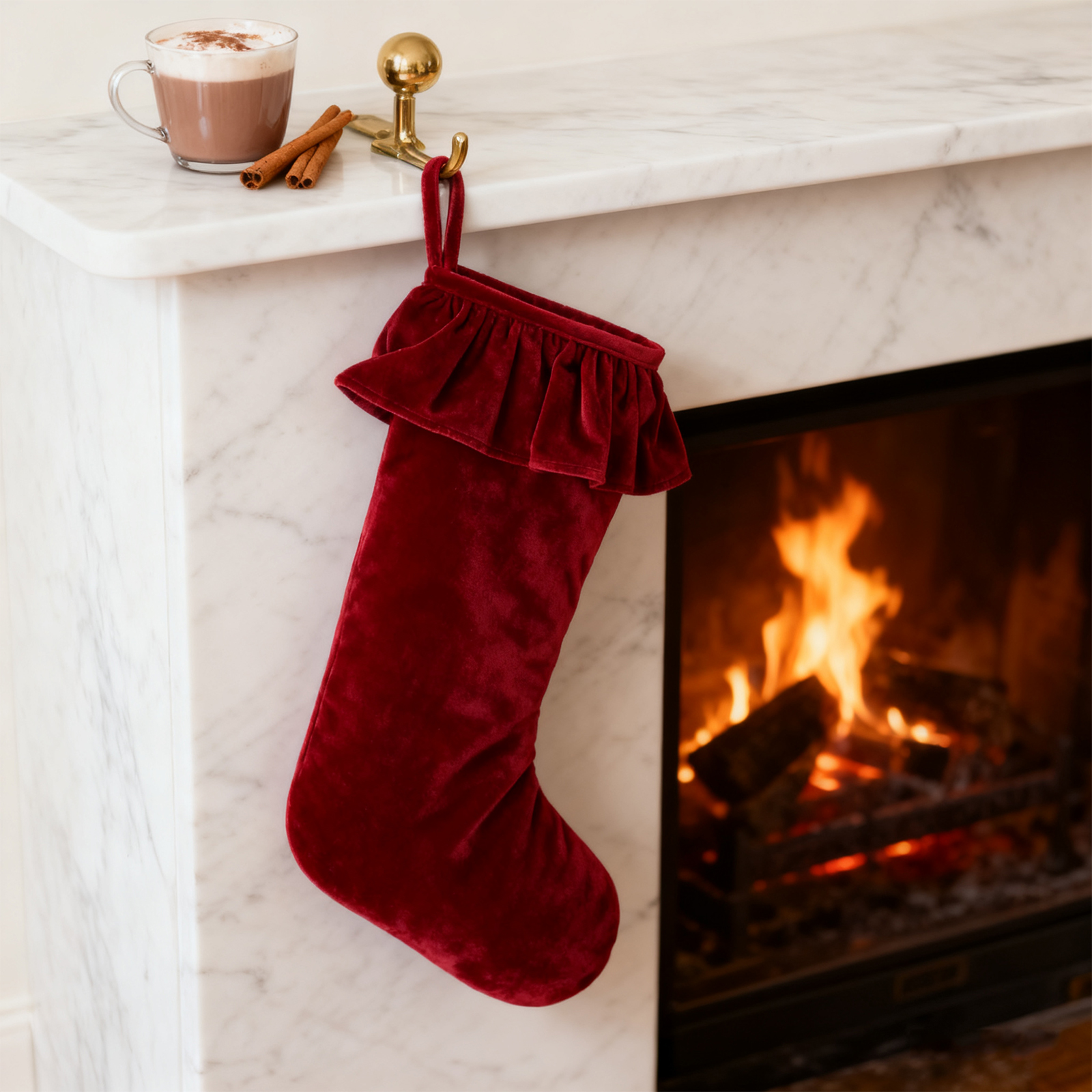 Velvet Christmas Stocking Holi - Christmas Stocking Hanging 리뷰 및 가격