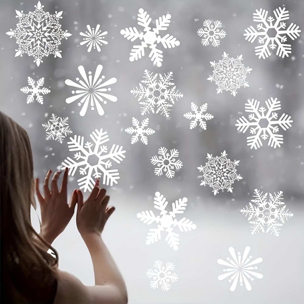 137Pcs Winter Snowflake Static - Snowflake Window Decal 리뷰 및 가격