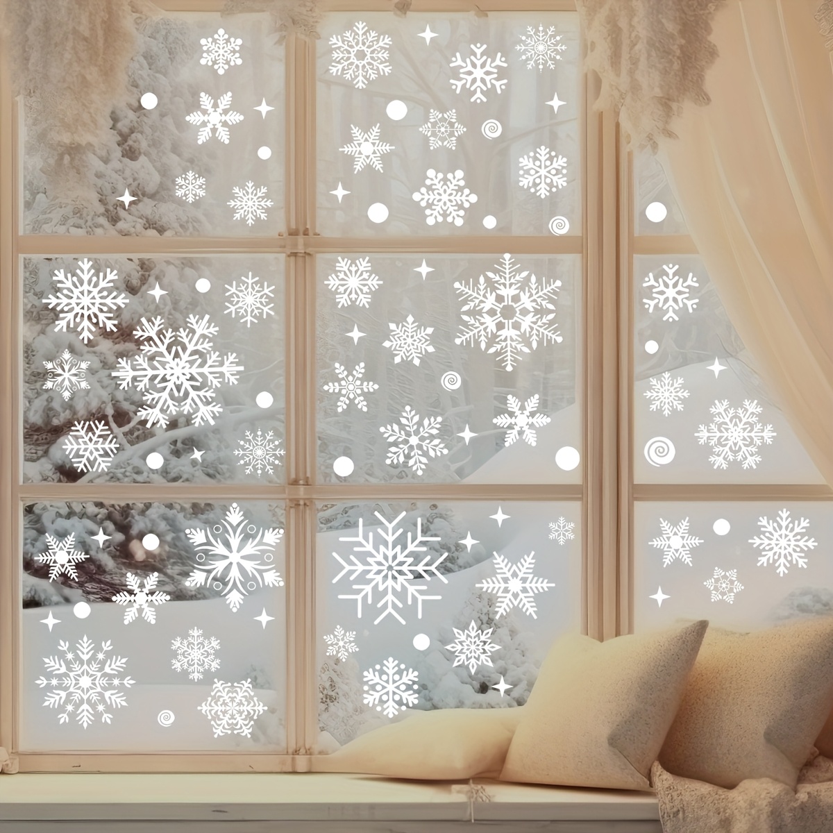 137Pcs Winter Snowflake Static - Snowflake Window Decal 리뷰 및 가격