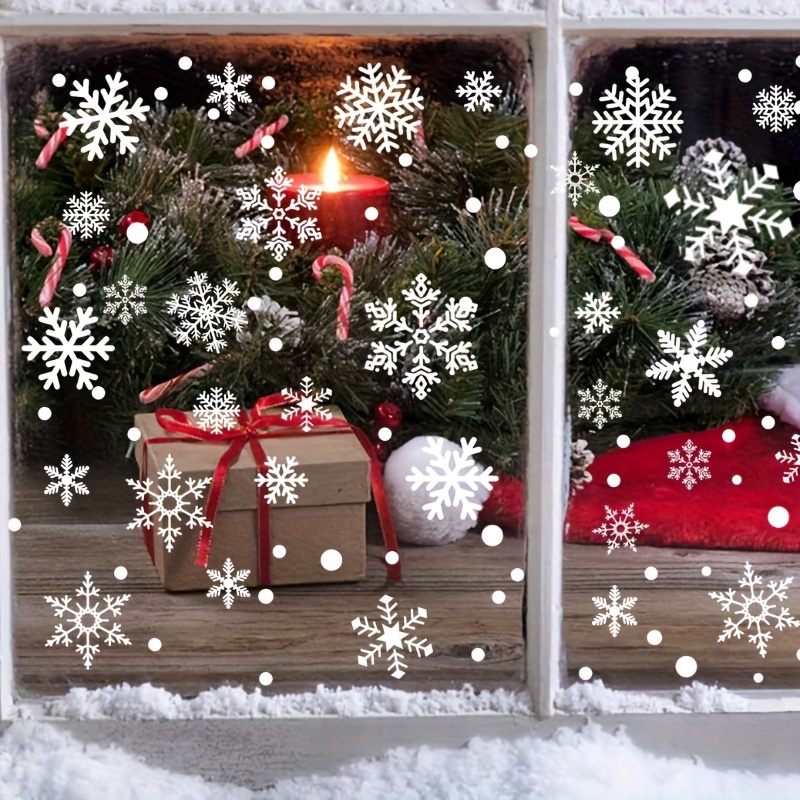137Pcs Winter Snowflake Static - Snowflake Window Decal 리뷰 및 가격