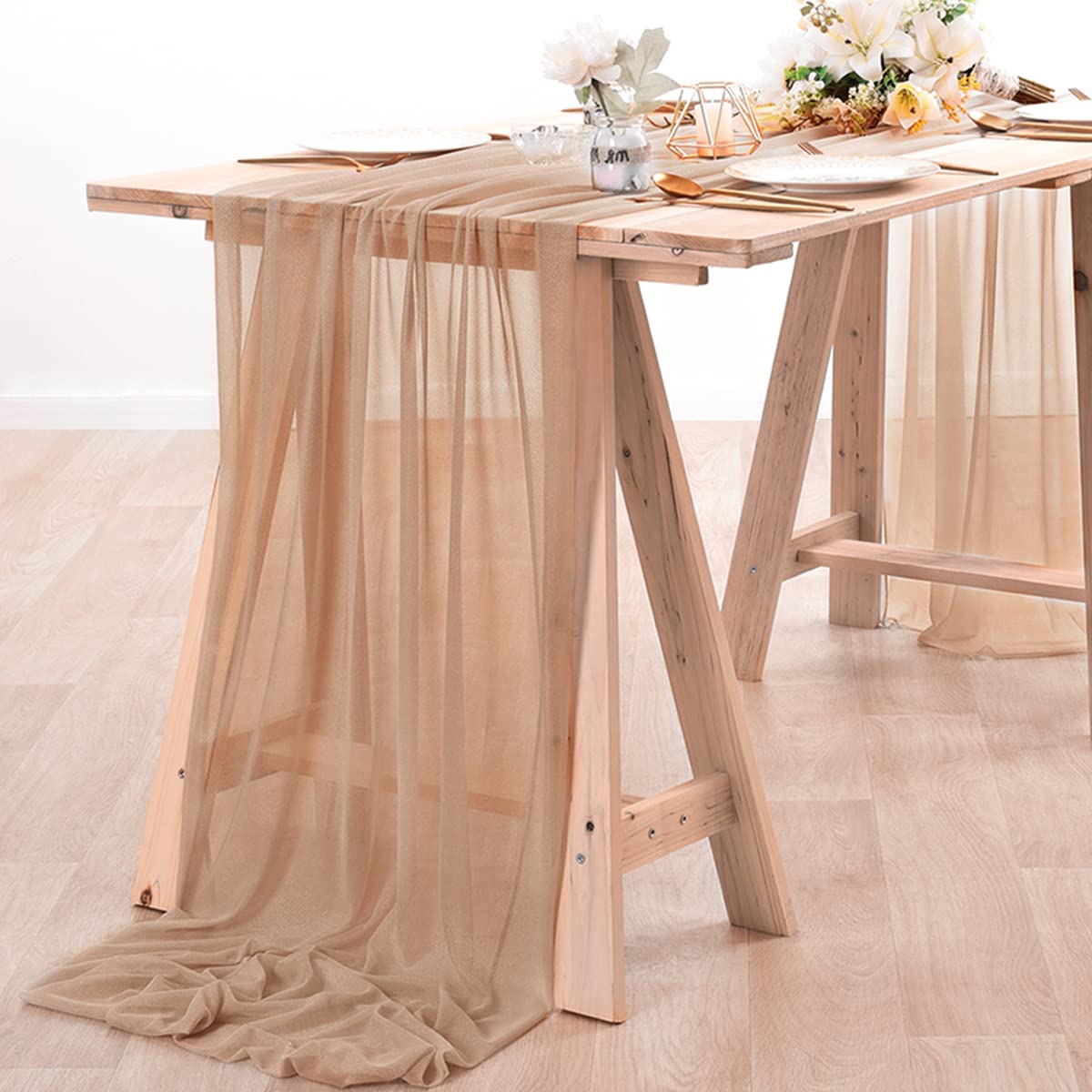 Chiffon Table Runner Nude Shee - Christmas Table Runner 리뷰 및 가격