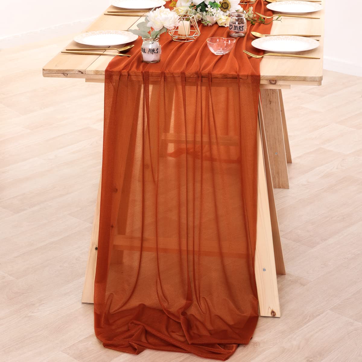 Chiffon Table Runner Nude Shee - Christmas Table Runner 리뷰 및 가격