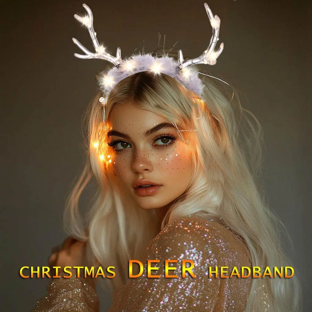 Glowing Clear Christmas Deer F - Reindeer Antlers Headband 리뷰 및 가격