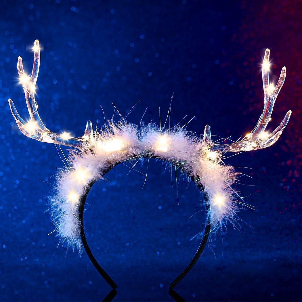 Glowing Clear Christmas Deer F - Reindeer Antlers Headband 리뷰 및 가격