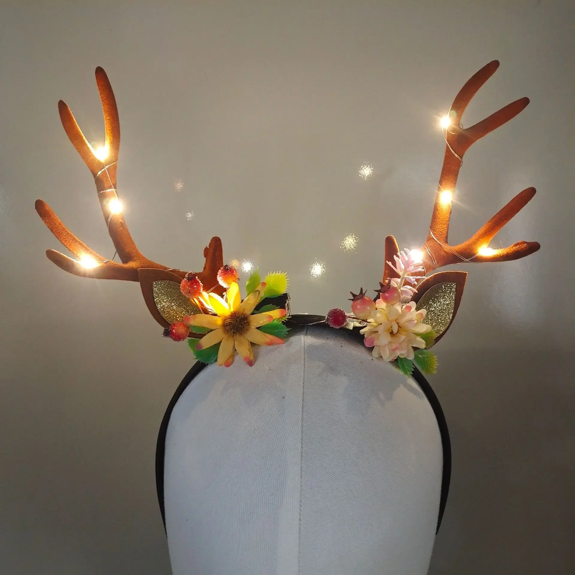 Women Girls Light Up Glowing R - Reindeer Antlers Headband 리뷰 및 가격