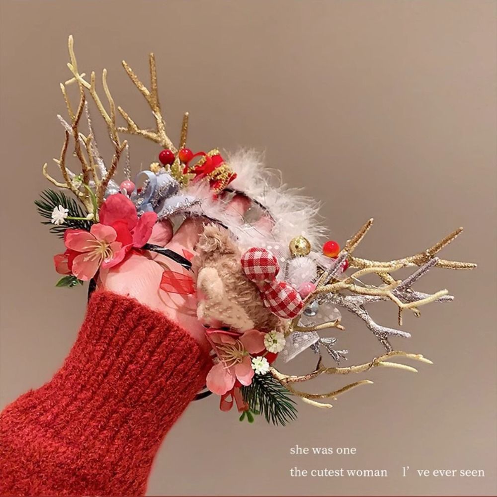 Plush LED Christmas Headband G - Reindeer Antlers Headband 리뷰 및 가격