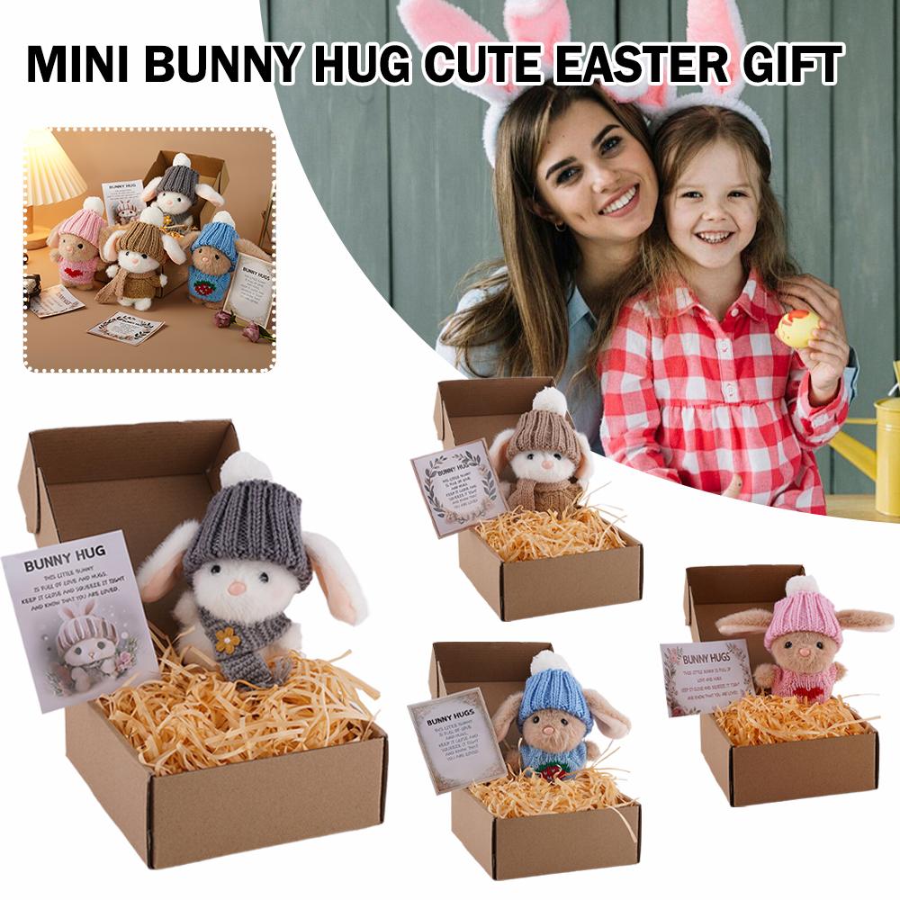 Mini Bunny Hug Cute Easter Gif - Santa Hat Plush 리뷰 및 가격