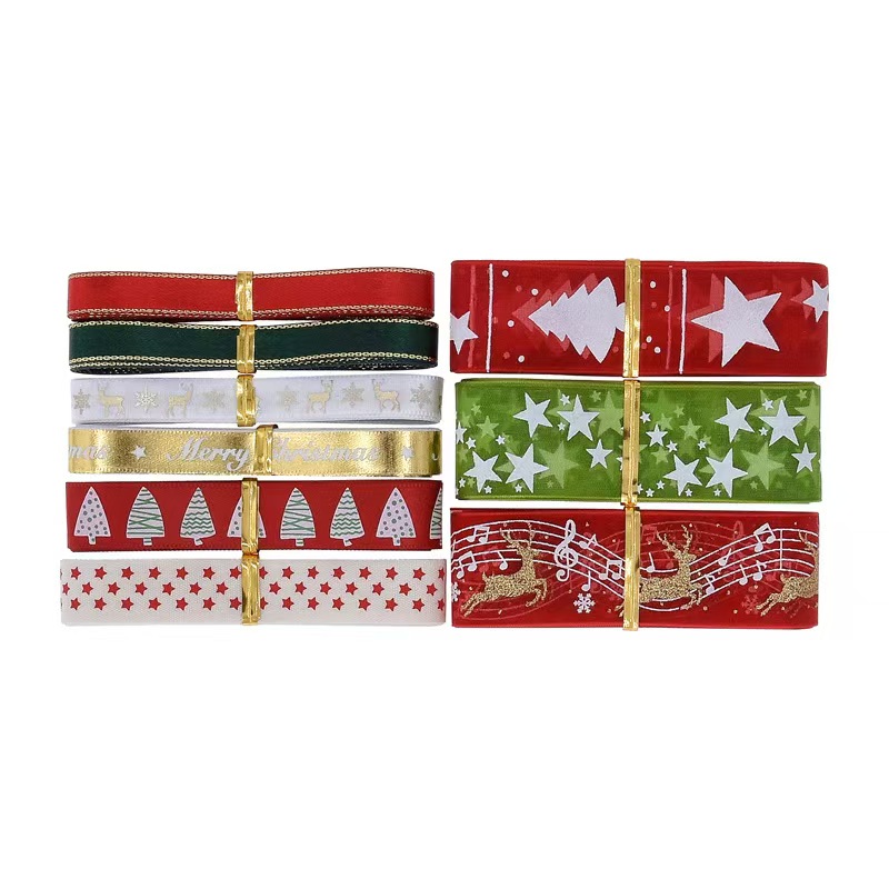 9pcs Christmas Ribbons Set Fes - Gift Box Wrap Set 리뷰 및 가격