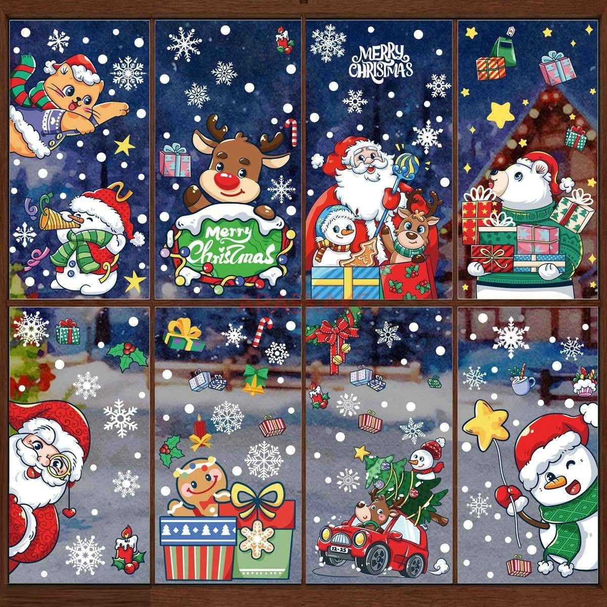 1set Snowman Static Window Sti - Snowflake Window Decal 리뷰 및 가격