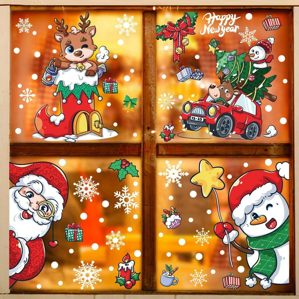 1set Snowman Static Window Sti - Snowflake Window Decal 리뷰 및 가격