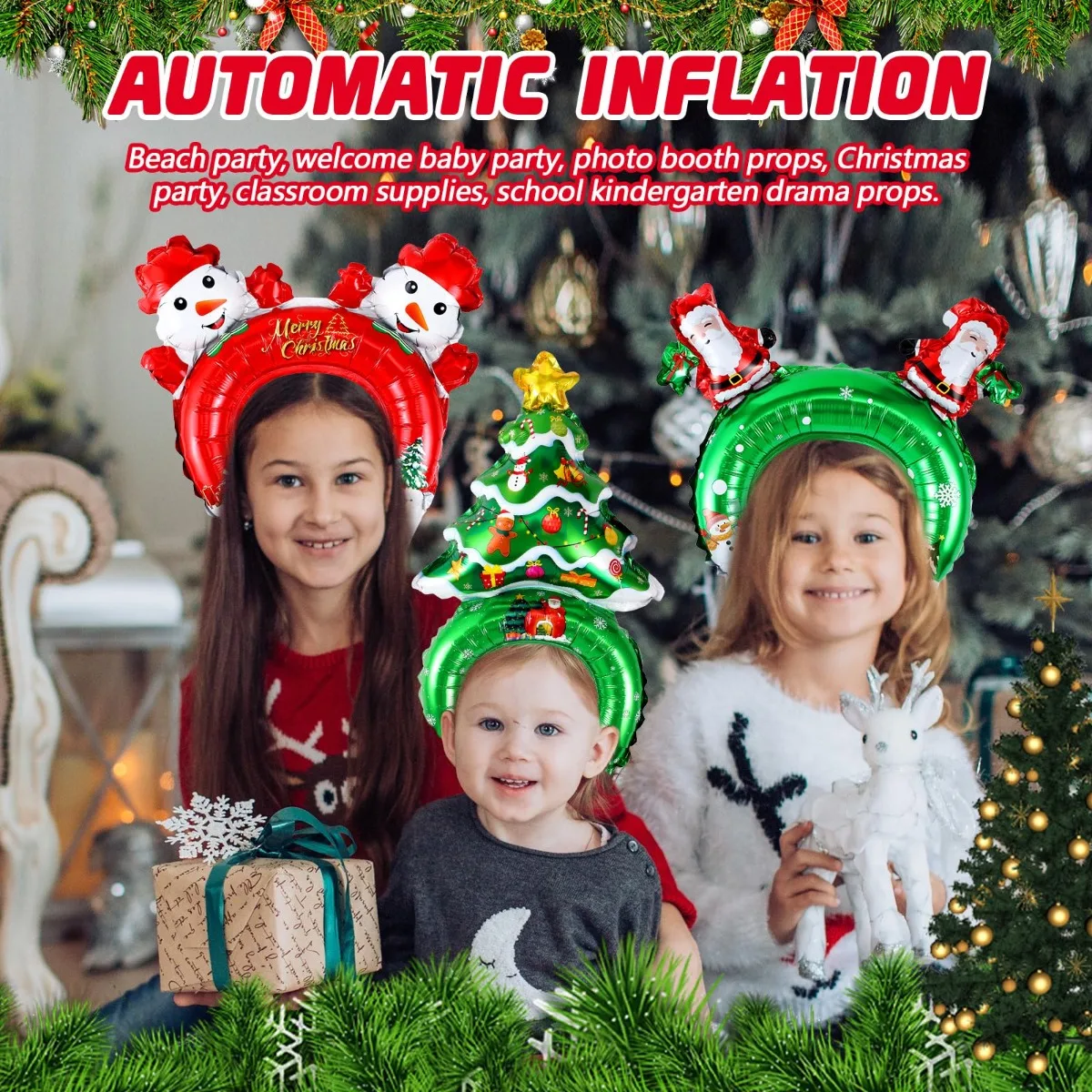 Christmas Inflatable Headbands - Reindeer Antlers Headband 리뷰 및 가격
