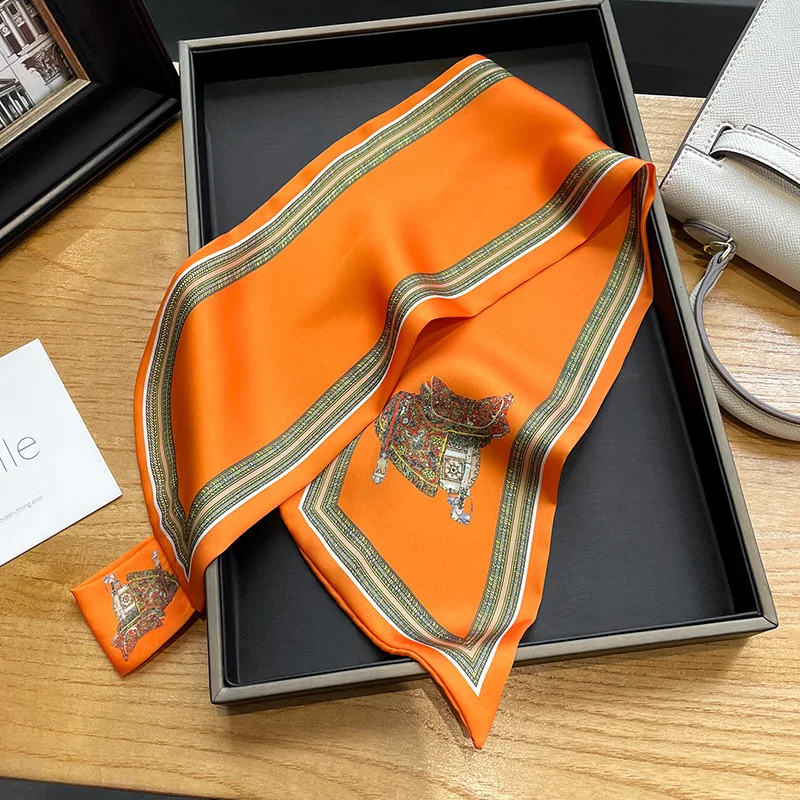 Retro Print Skinny Silk Scarfs - Ribbon Bow Gift 리뷰 및 가격