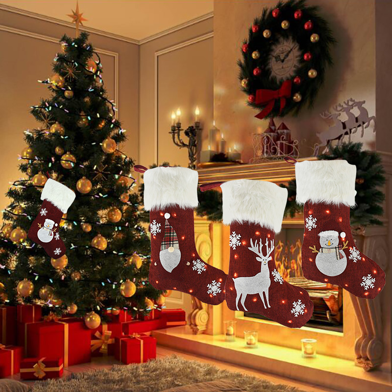 Christmas Socks With Led Light - Christmas Stocking Hanging 리뷰 및 가격