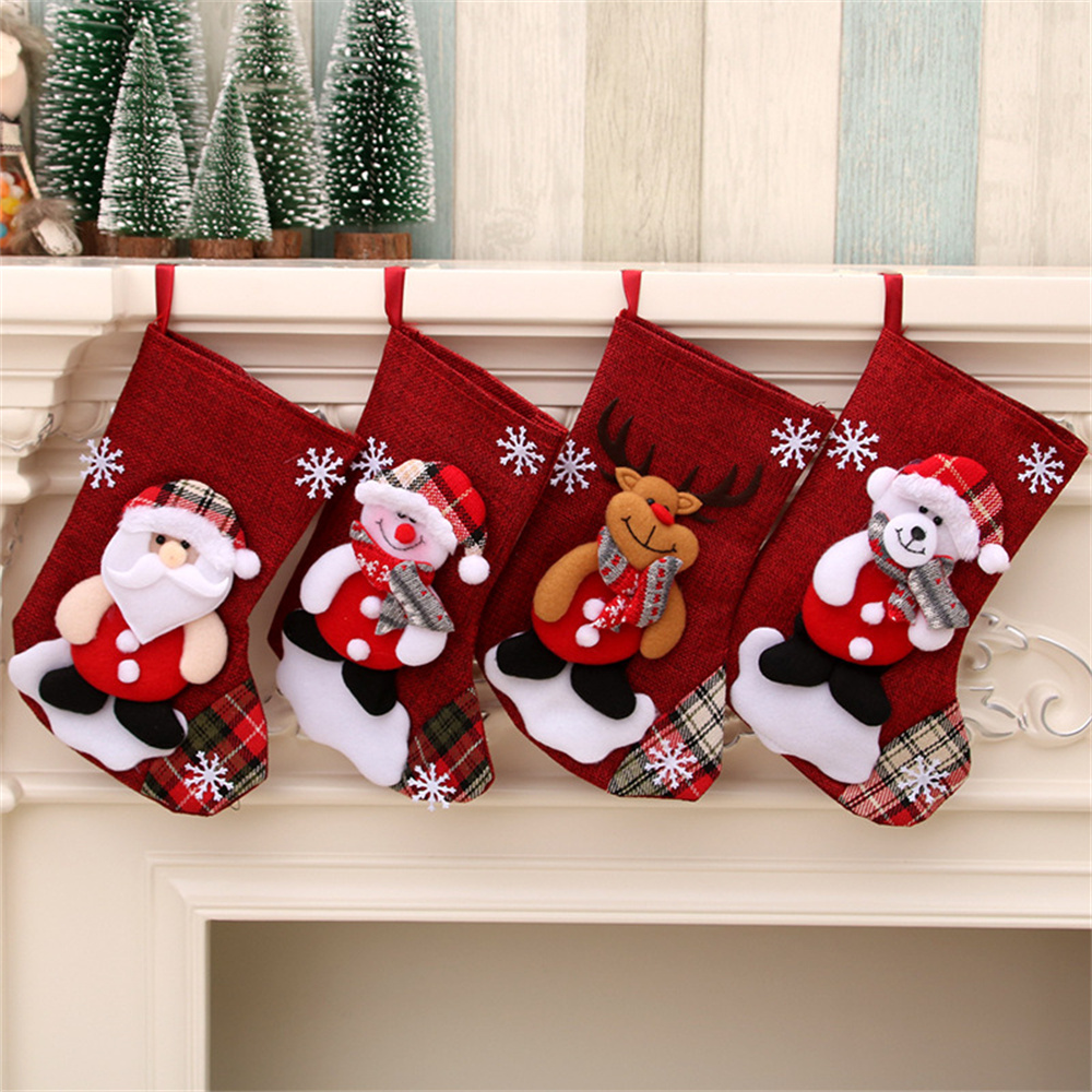 Linen Christmas Stockings Gift - Christmas Stocking Hanging 리뷰 및 가격