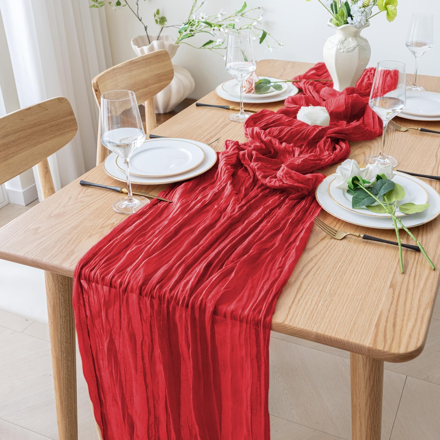 1.8/3/4M Long Red Table Runner - Christmas Table Runner 리뷰 및 가격