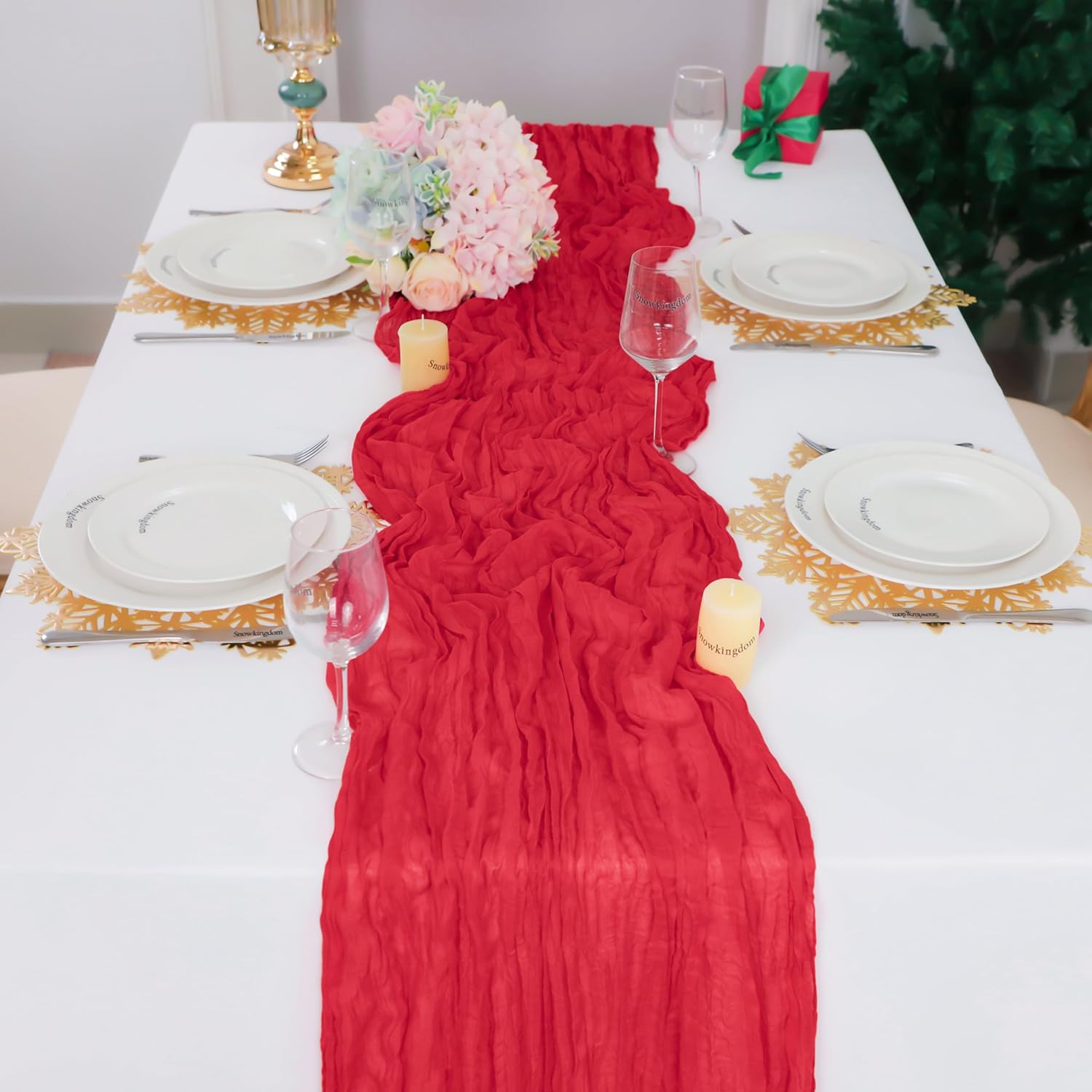 1.8/3/4M Long Red Table Runner - Christmas Table Runner 리뷰 및 가격