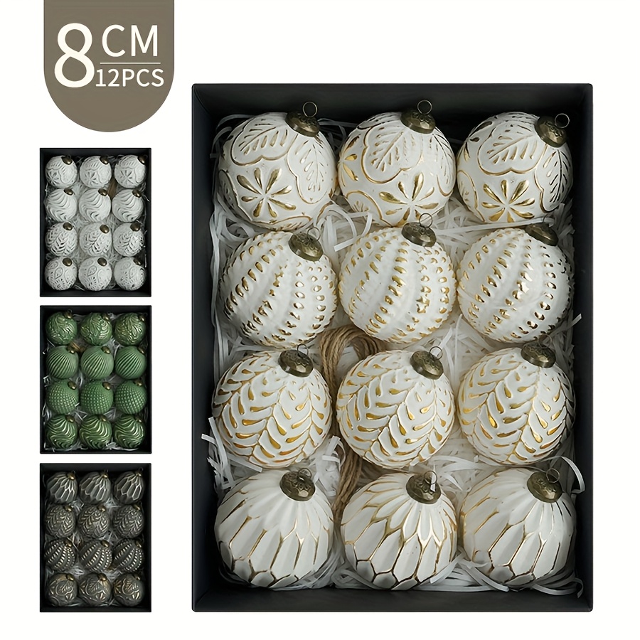 12PC 8cm Antique Plastic Chris - Ornament Ball Set 리뷰 및 가격
