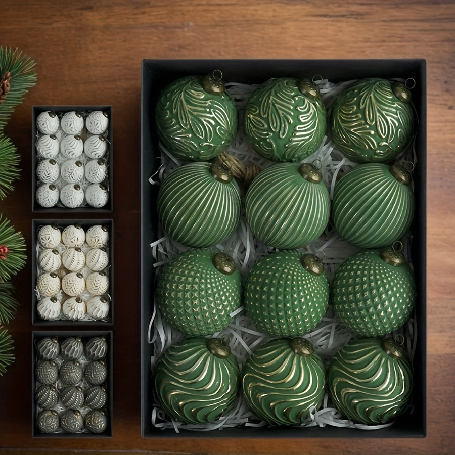 12PC 8cm Antique Plastic Chris - Ornament Ball Set 리뷰 및 가격