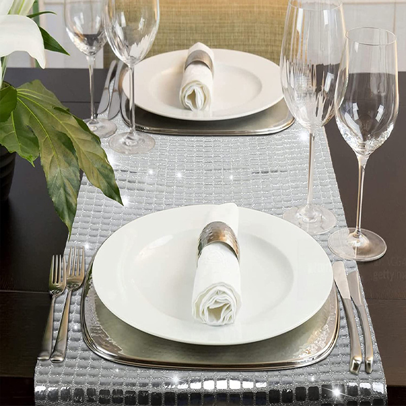 Shiny Mirror Gold/Silver Foil  - Christmas Table Runner 리뷰 및 가격
