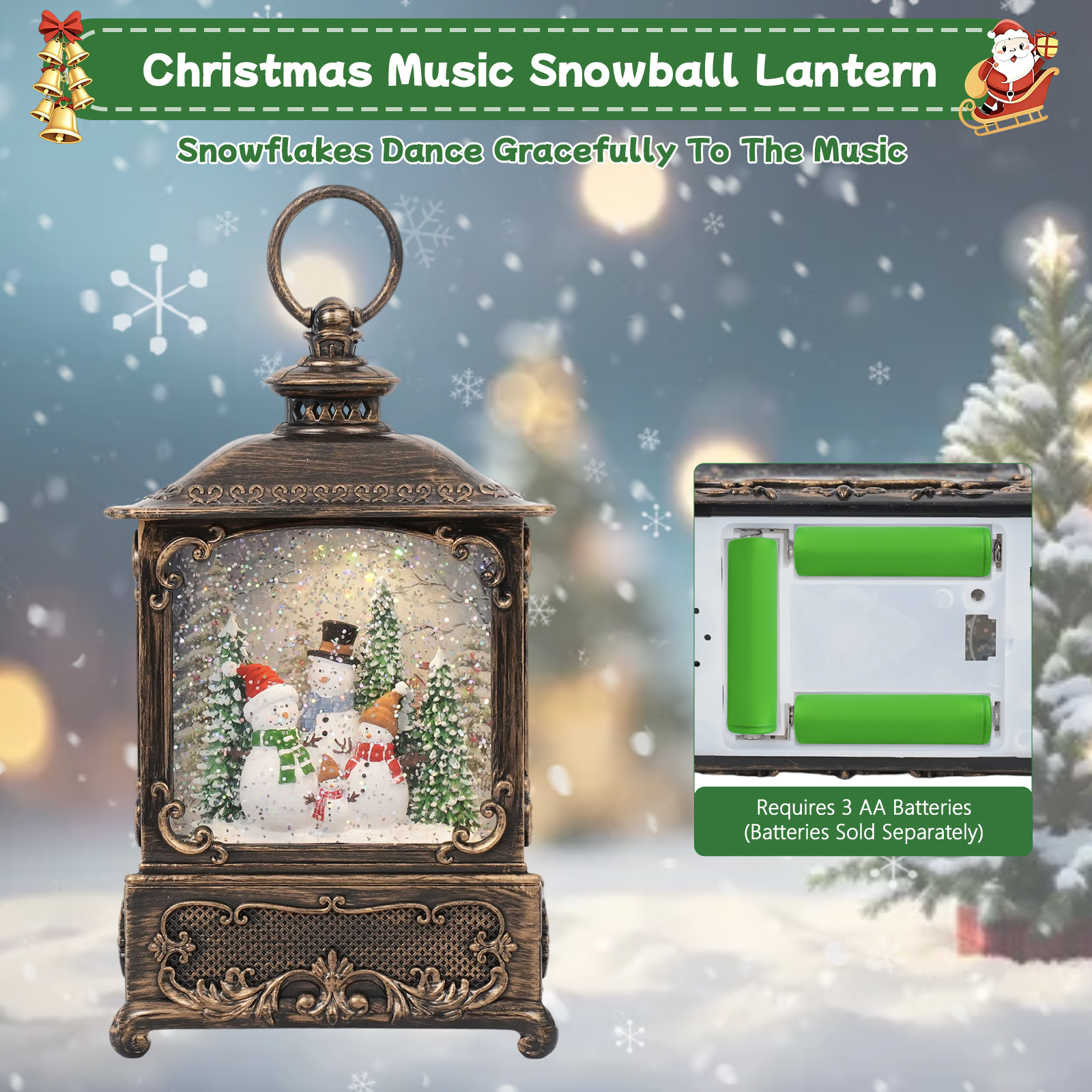 Music Snow Globe Lantern with  - Snow Globe Musical 리뷰 및 가격