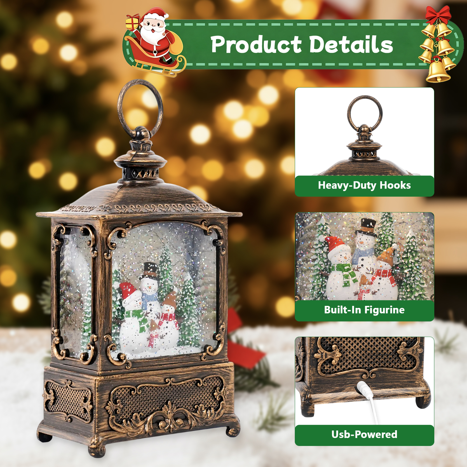 Music Snow Globe Lantern with  - Snow Globe Musical 리뷰 및 가격