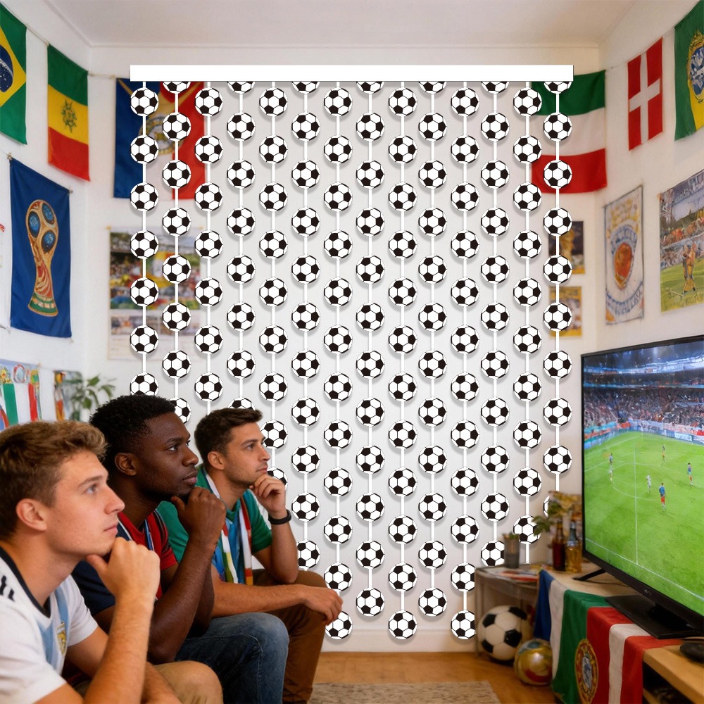 Soccer Football Theme Rain Cur - Tinsel Garland Decoration 리뷰 및 가격